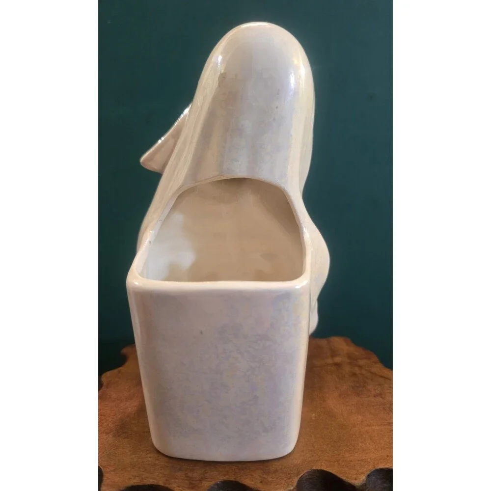 Praying Virgin Mary Madonna Ceramic Planter Vintage 6.5
